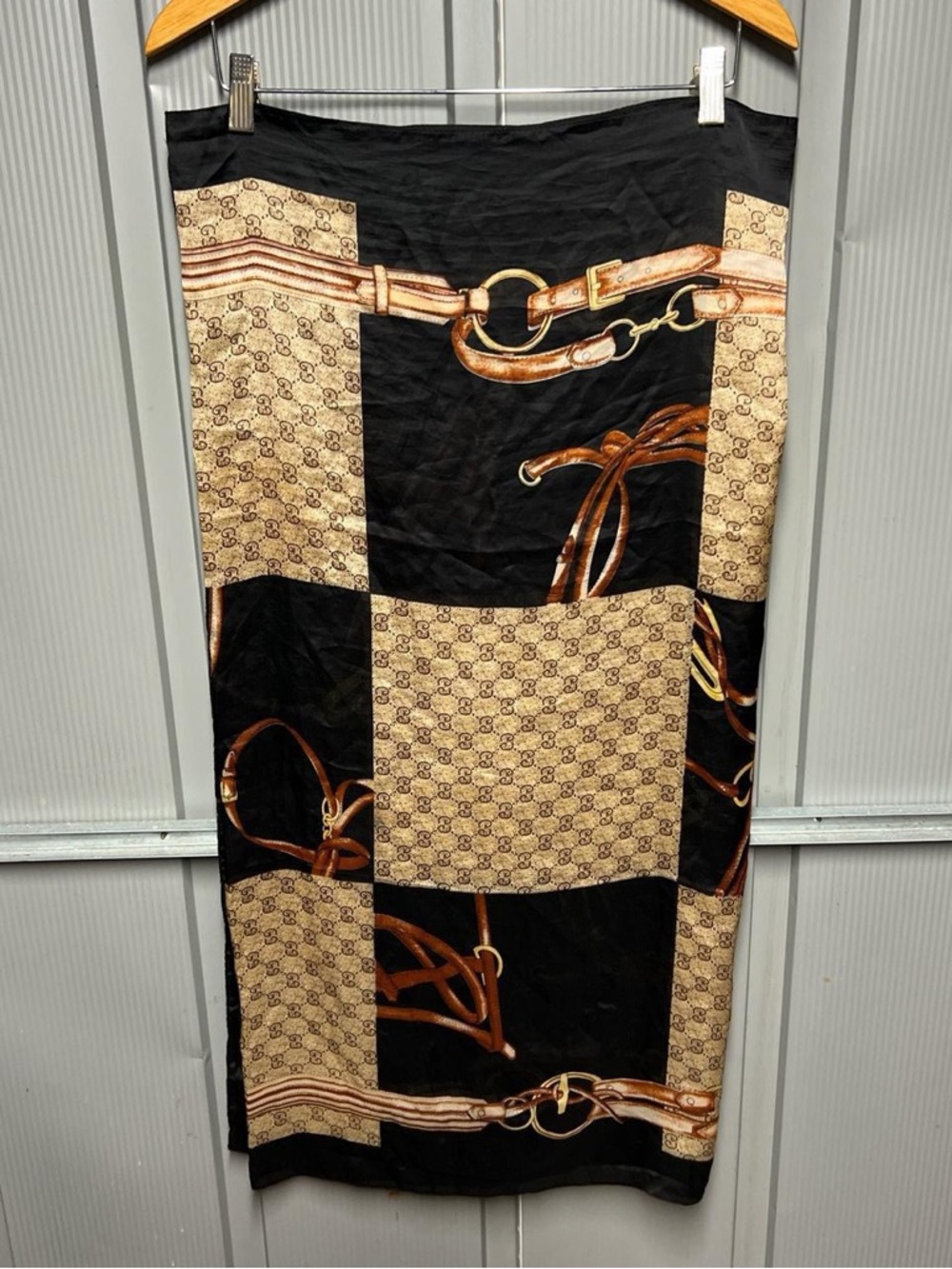 Vintage Gucci Silk Scarf Rare Print Made In Italy - Picture 3 of 6